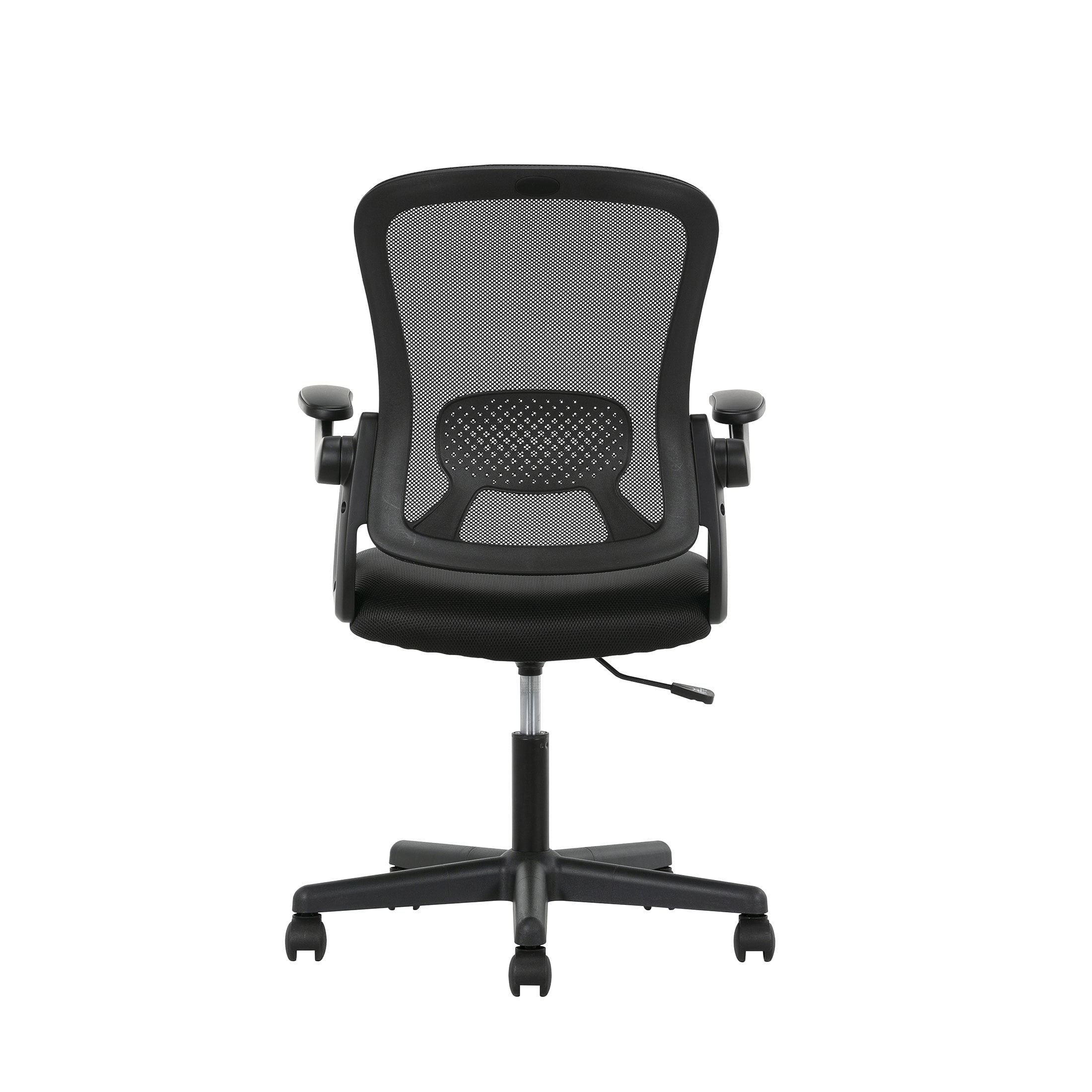 Mainstays Ergonomic Mesh Back Task Office Chair with Flip-up Arms, Black Fabric, 275 lb