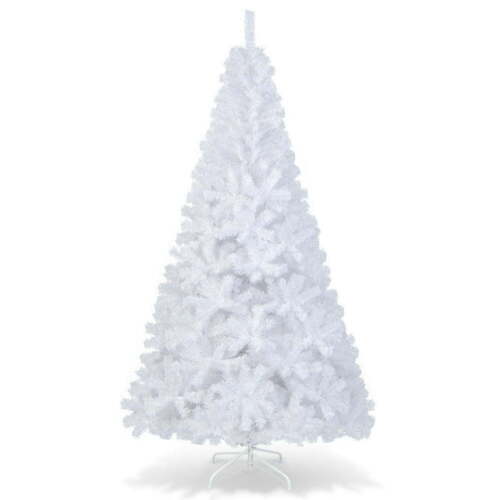 White Unlit Full Christmas Tree, with Metal Stand Anti-Scratchin<wbr/>g Cover 7'