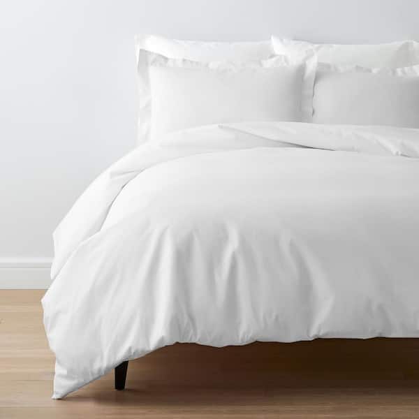Company Cotton White Solid 300-Thread Count Cotton Percale King Fitted Sheet