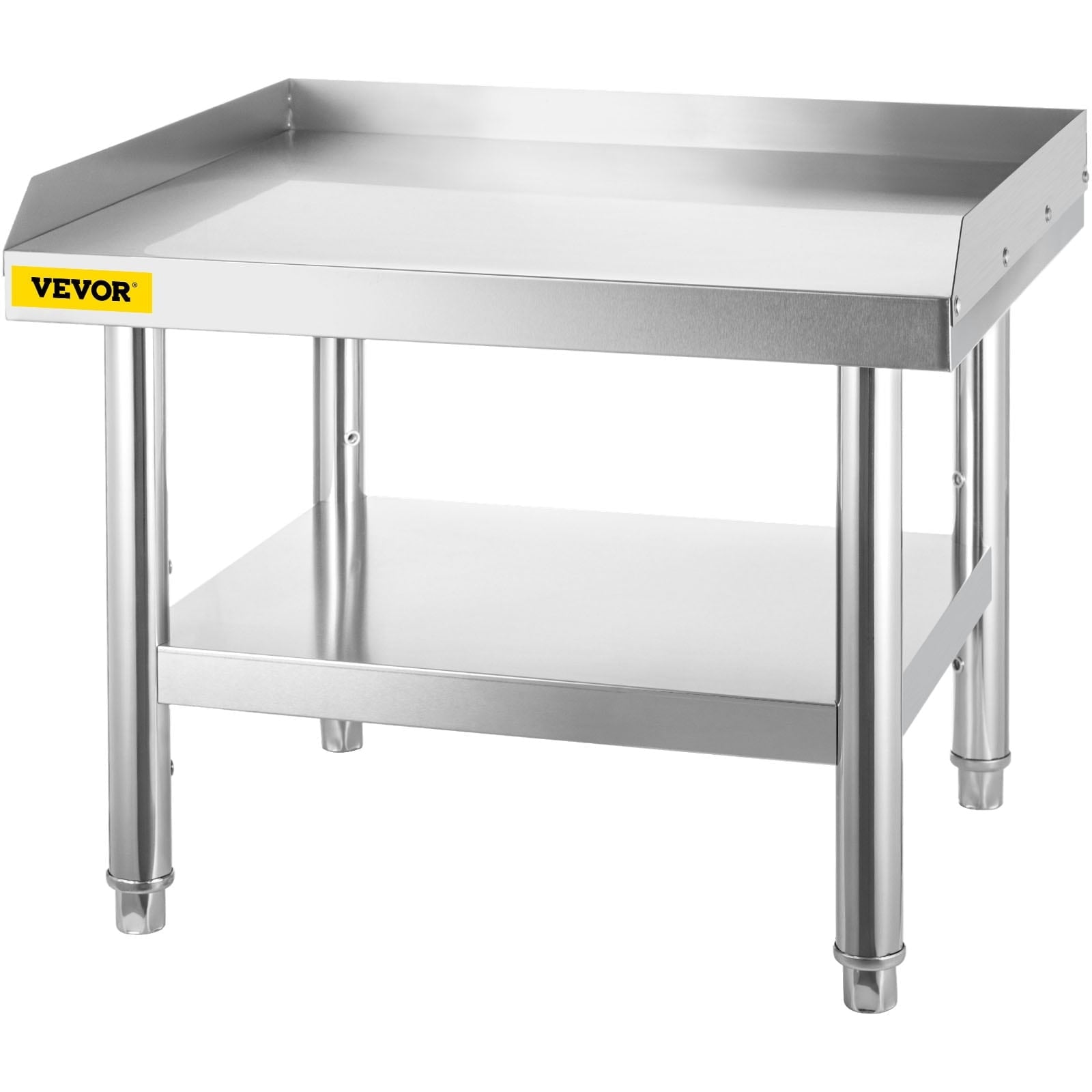 VEVOR Stainless Steel Equipment Grill Table Grill Stand Table with Adjustable Storage Undershelf 24*24*24 Inch