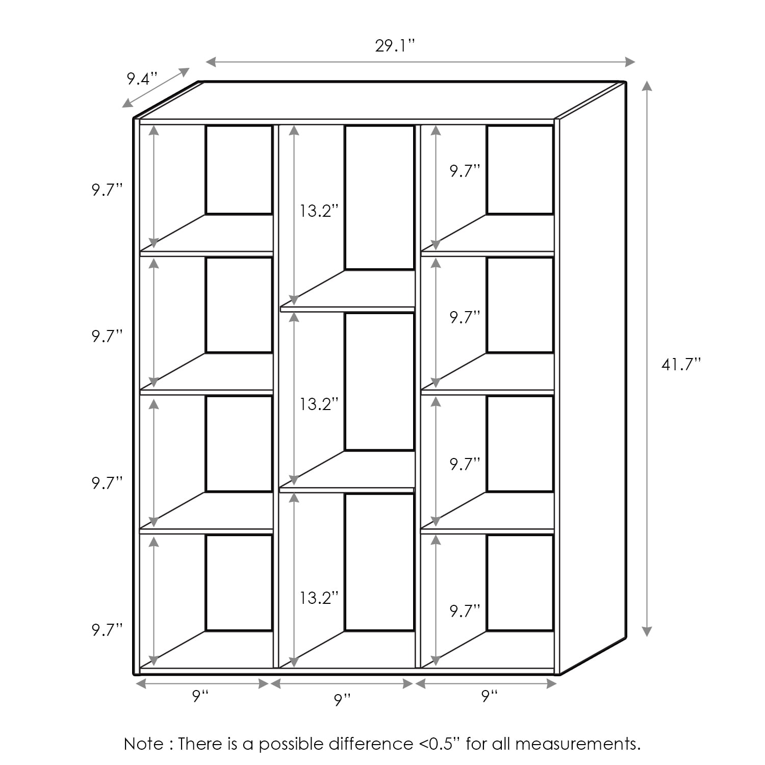 Furinno Luder 11-Cube Reversible Open Shelf Bookcase, White