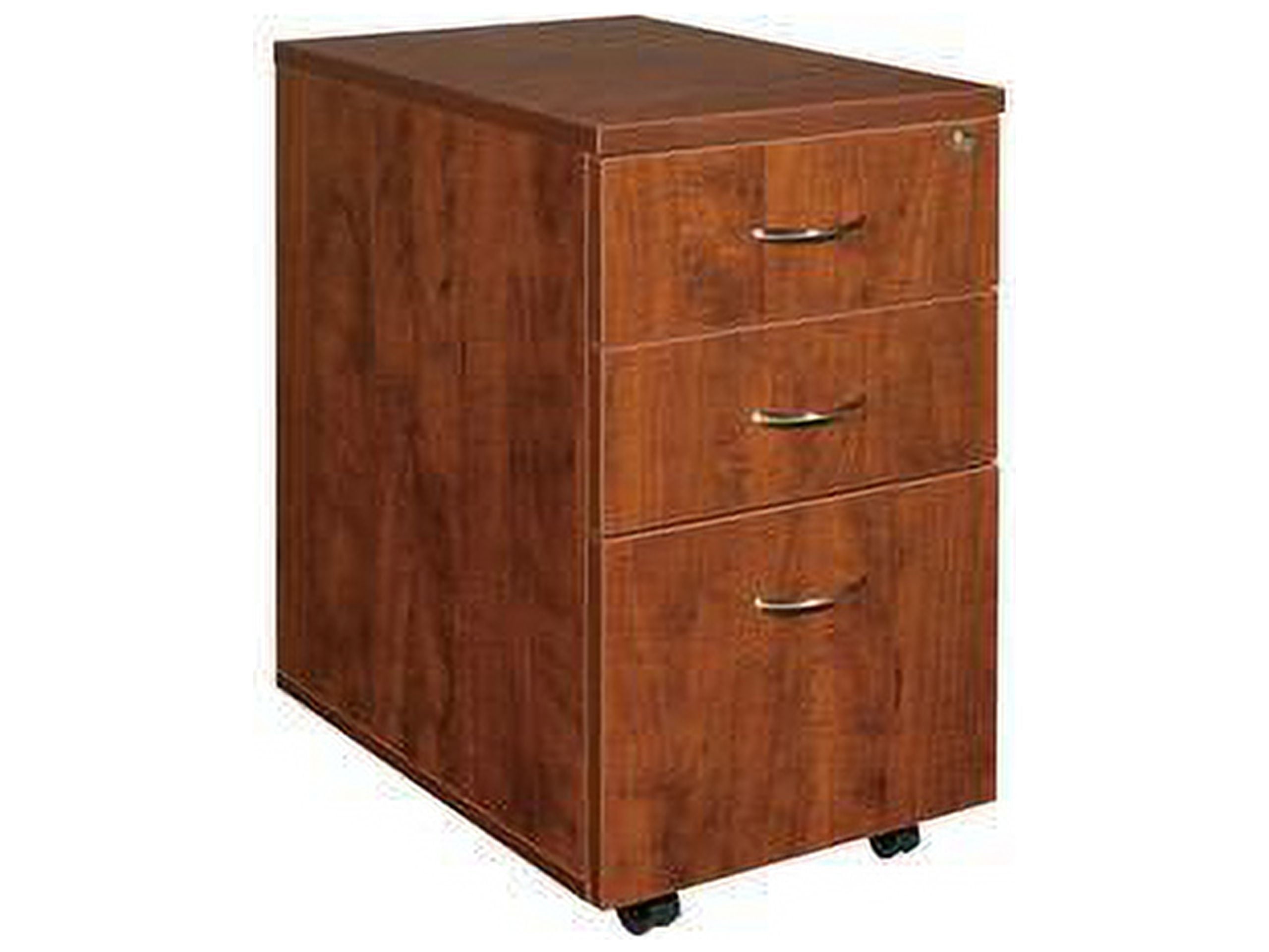 3 Drawers Vertical Wood Composite Lockable Filing Cabinet, Cherry