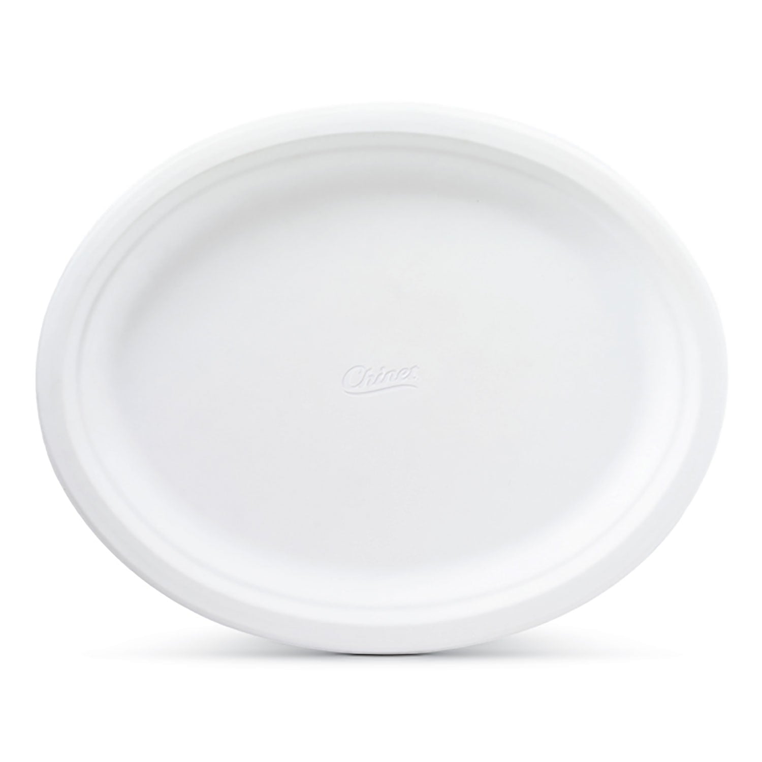 Chinet Classic® Premium Disposable Paper Platters, White, 12 ⅝ x 10