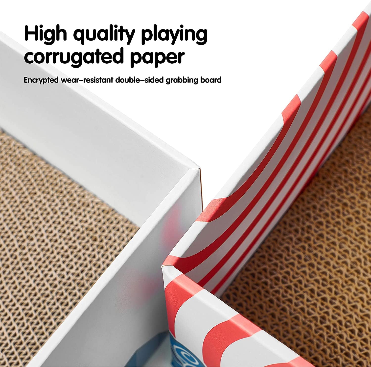 Conlun Cat Scratcher Cardboards with Box, 5-Pack Replacement Reversible Cat Scratcher Pad, Medium