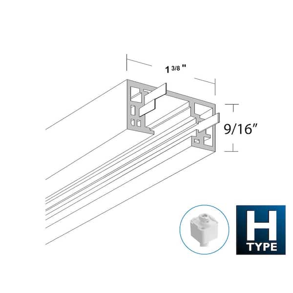 8 ft. White Linear Track Lighting Section