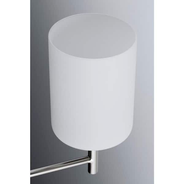 Replay Collection 22 in. 3-Light Brushed Nickel Etched White Glass Modern Bathroom Vanity Light