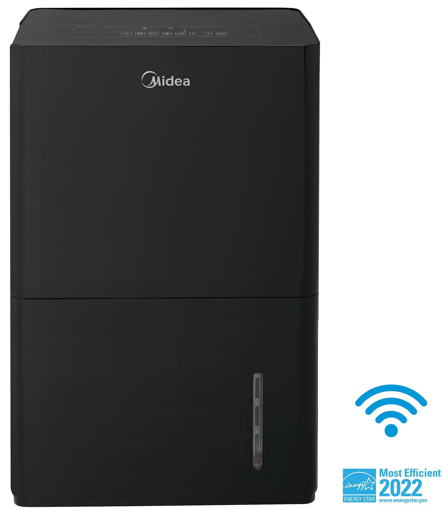 Midea 50-Pint Smart Dehumidifier with Pump - Wet Rooms, Energy Star, Black, MAD50PS1WBL