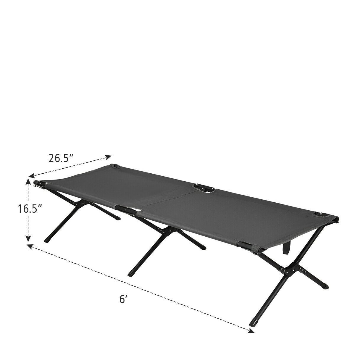 Gymax Folding Camping Cot & Bed Heavy-Duty for Adults Kids w/ Carrying Bag 300LBS Grey