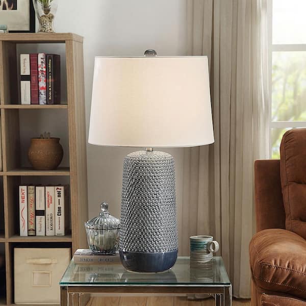 Galey 30 in. Navy Blue Table Lamp