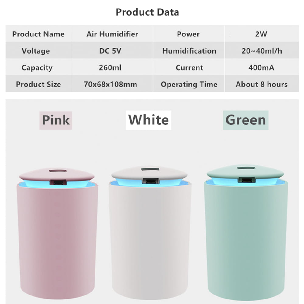 Willstar Electric Air Humidifier with LED Night Air Diffuser Aroma Oil Humidifier Home Defuser LED Night Light Up