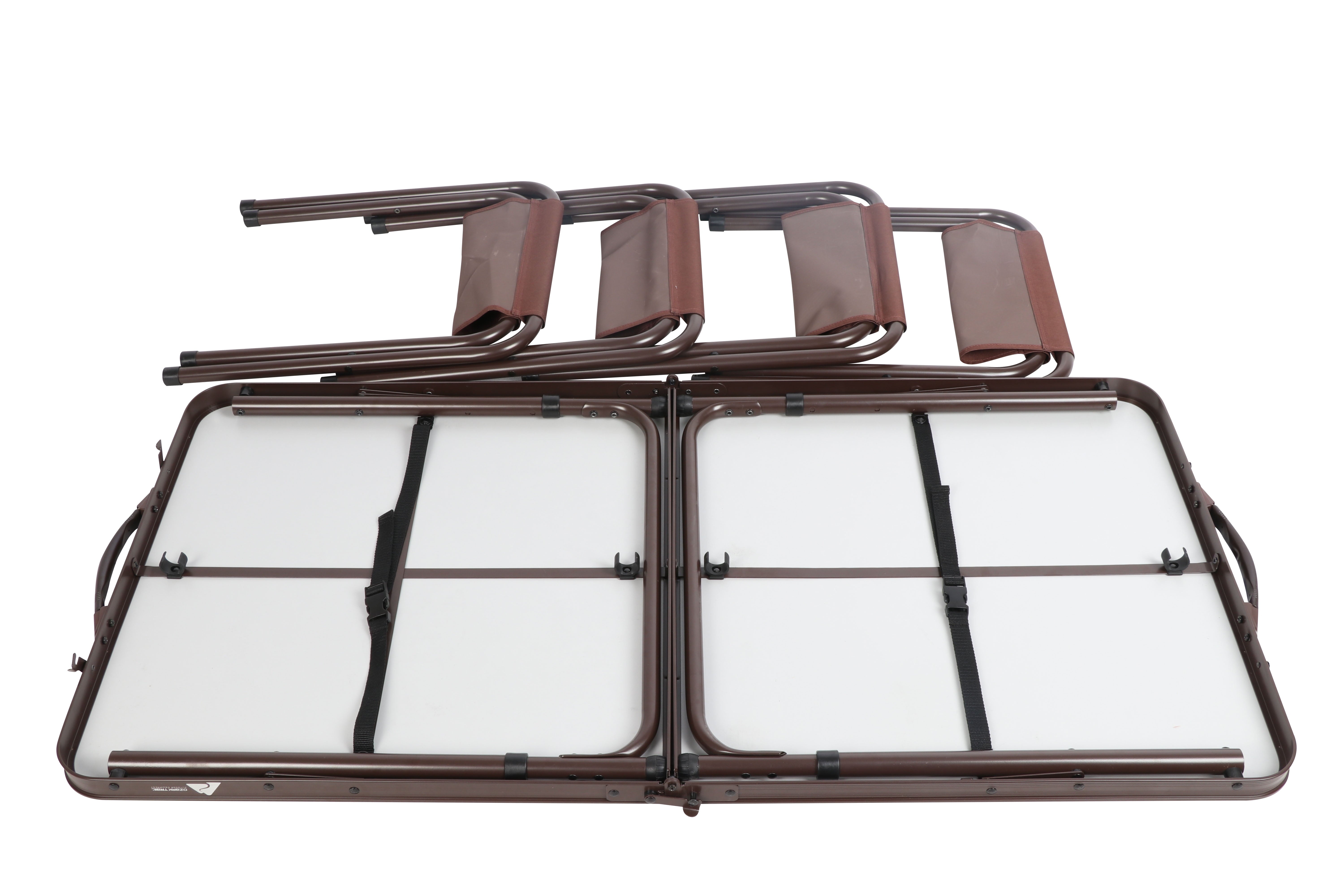 Ozark Trail Durable Steel and Aluminum Table and Stools, Open Dims 19.29