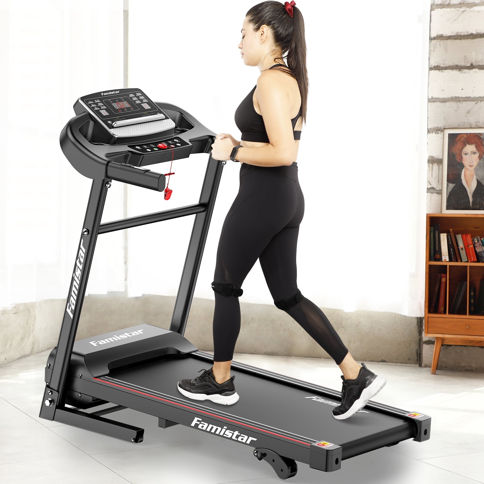 Folding Electric Exercise Treadmill with Adjustable 12% Incline and LCD Display| Bluetooth for Home and Apartment|Motorized Treadmill with 12 Automatic Programs| 265 lb Weight Capacity| LCD Display