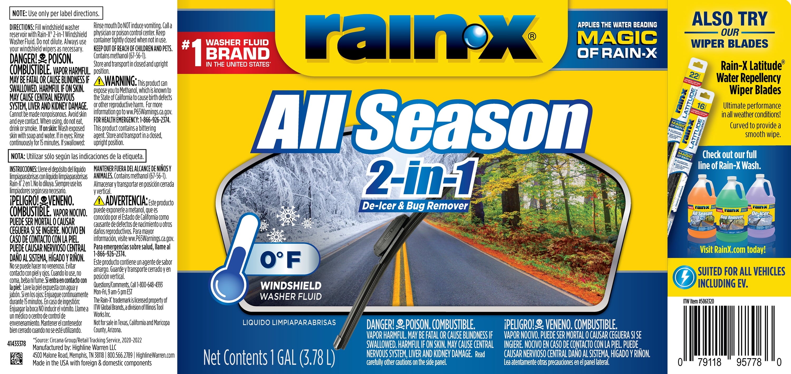 Rain-X All Season 2-in-1 Windshield Washer Fluid