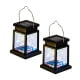 Rirool Outdoor Solar Lanterns, Waterproof Hanging Lights Decorative Solar Landscape Light with Retro Design, Multicolored LED Fairy Lights for Yard Garden Patio Tabletop Desk Decoration Pack of 2