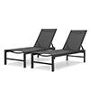 Magshion Set of 2 Patio Lounge Chairs with Adjustable Backrest, Pool Recliner Outdoor Chaise with Aluminum Frame for Beach Backyard Garden, Grey