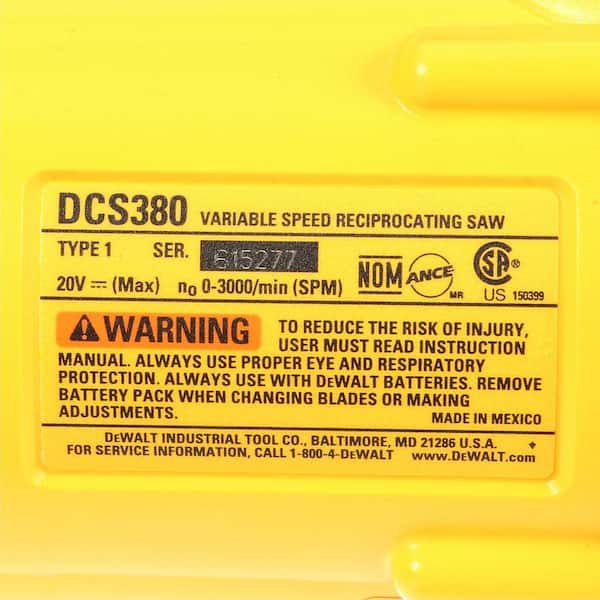 20V MAX Cordless Reciprocating Saw (Tool Only)