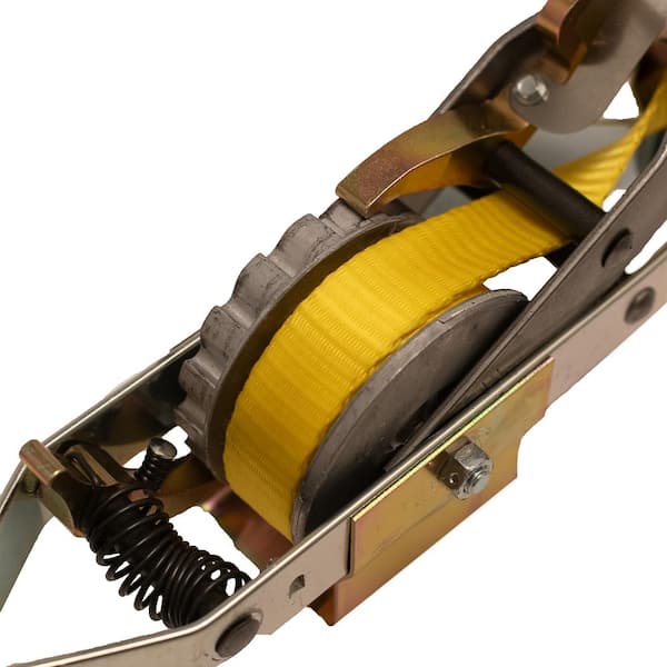 2,000 lb. 1-Ton Capacity 25 ft. Max Lift 10:1 Leverage Web Strap Puller Come Along Tool