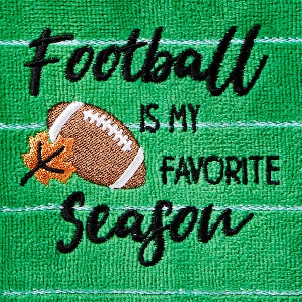 Green Football is Fav Season Hand Towel (2-Pack)