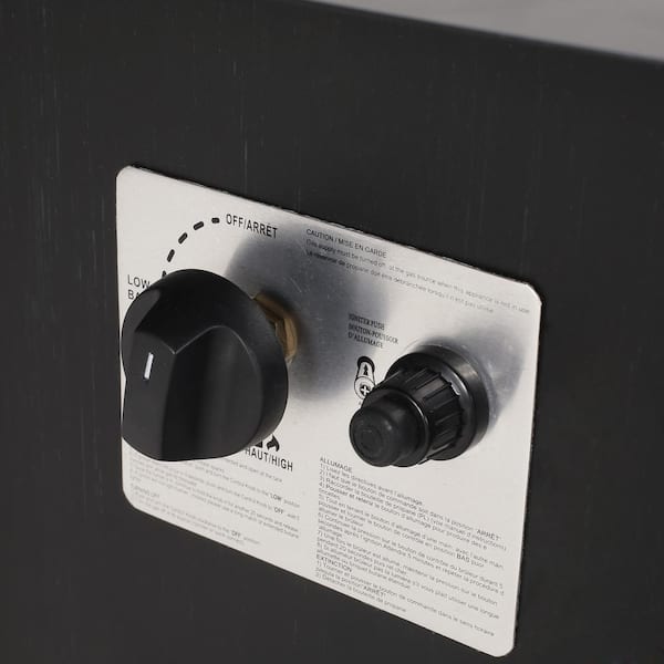 Jesse Dark Grey/Wood Grain Metal Rectangular Stone Fire Pit (No Tank Holder)