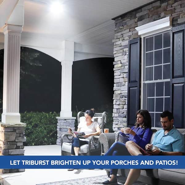 TriBurst 10.5 in. 144 High Intensity LED 4000 Lumens White Flush Mount Ceiling Light with 3 Adjustable Heads