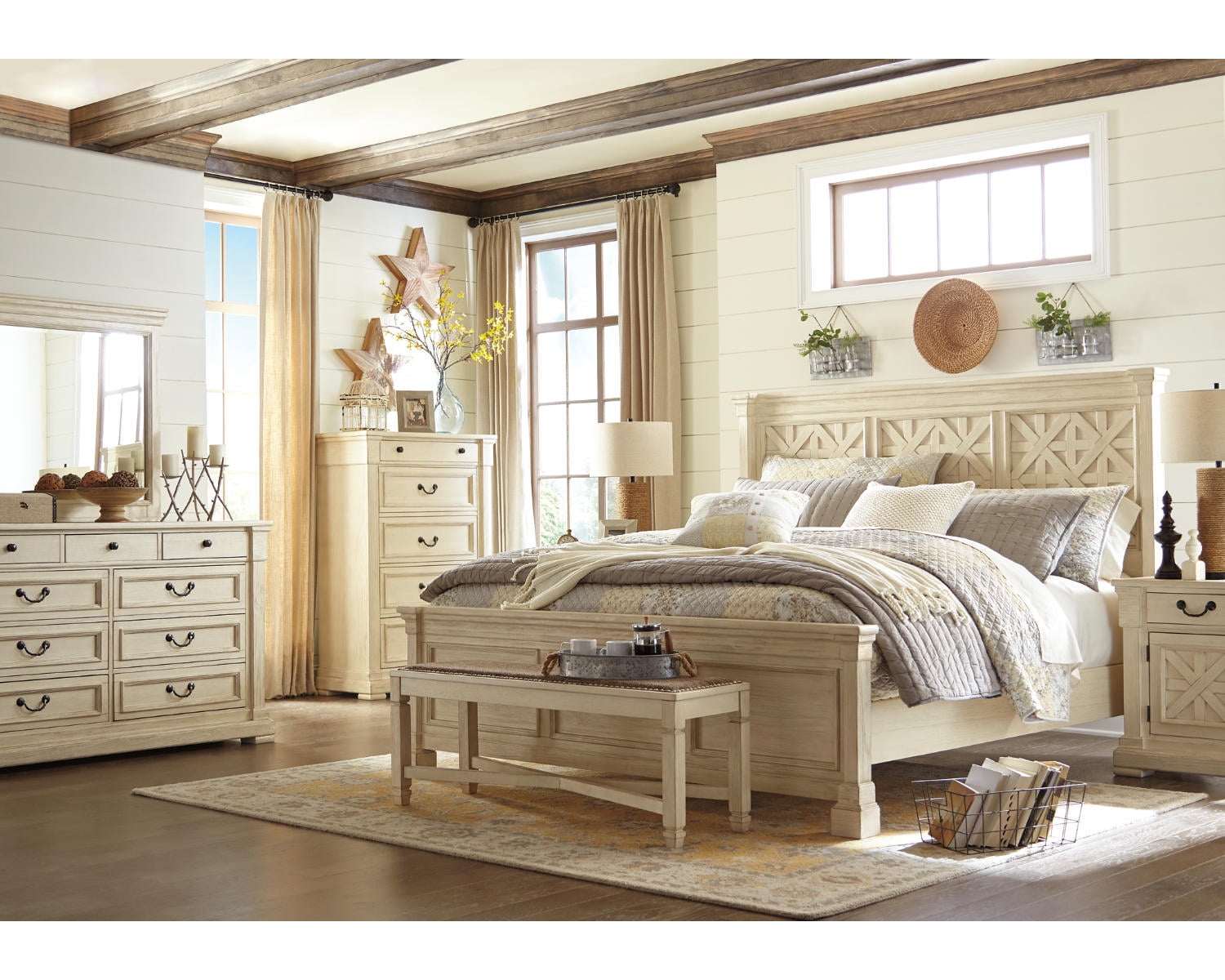 Signature Design by Ashley Casual Bolanburg Dining Bench  Two-tone