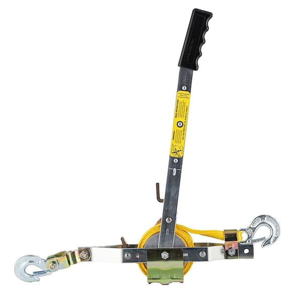 2,000 lb. 1-Ton Capacity 12 ft. Max Lift 10:1 Leverage Web Strap Puller Come Along Tool