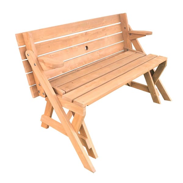 54.25 in. L x 58 in. W x 30 in. H 2 in 1 Picnic Table/Bench
