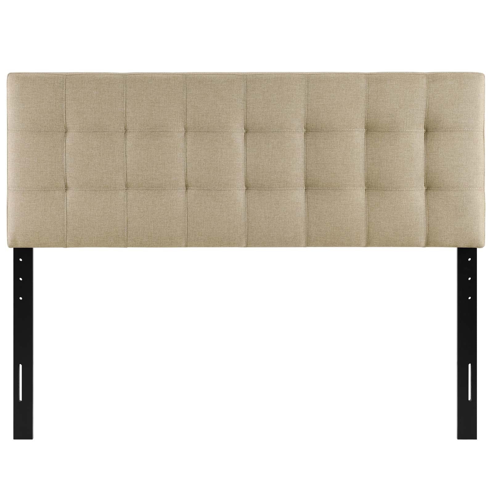 Modway Lily Queen Upholstered Fabric Headboard in Beige
