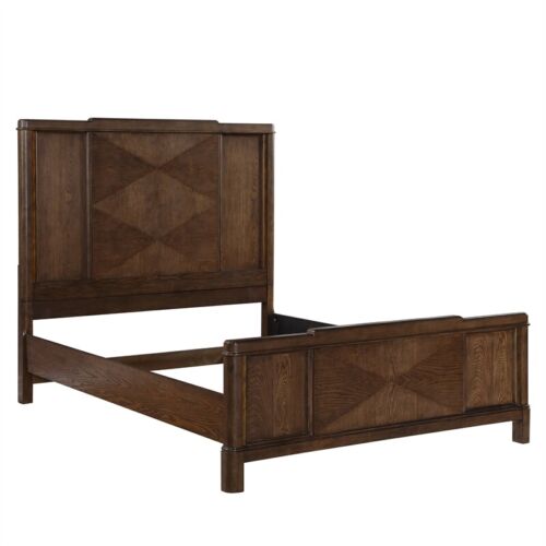 Milan Walnut Brown Wood Queen Bed