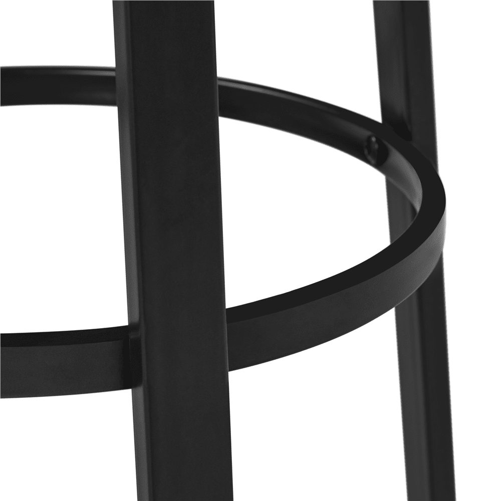 Topeakmart 2pcs 29.5''H Backless Metal Frame Bar Stools with Round Top, Rustic Brown