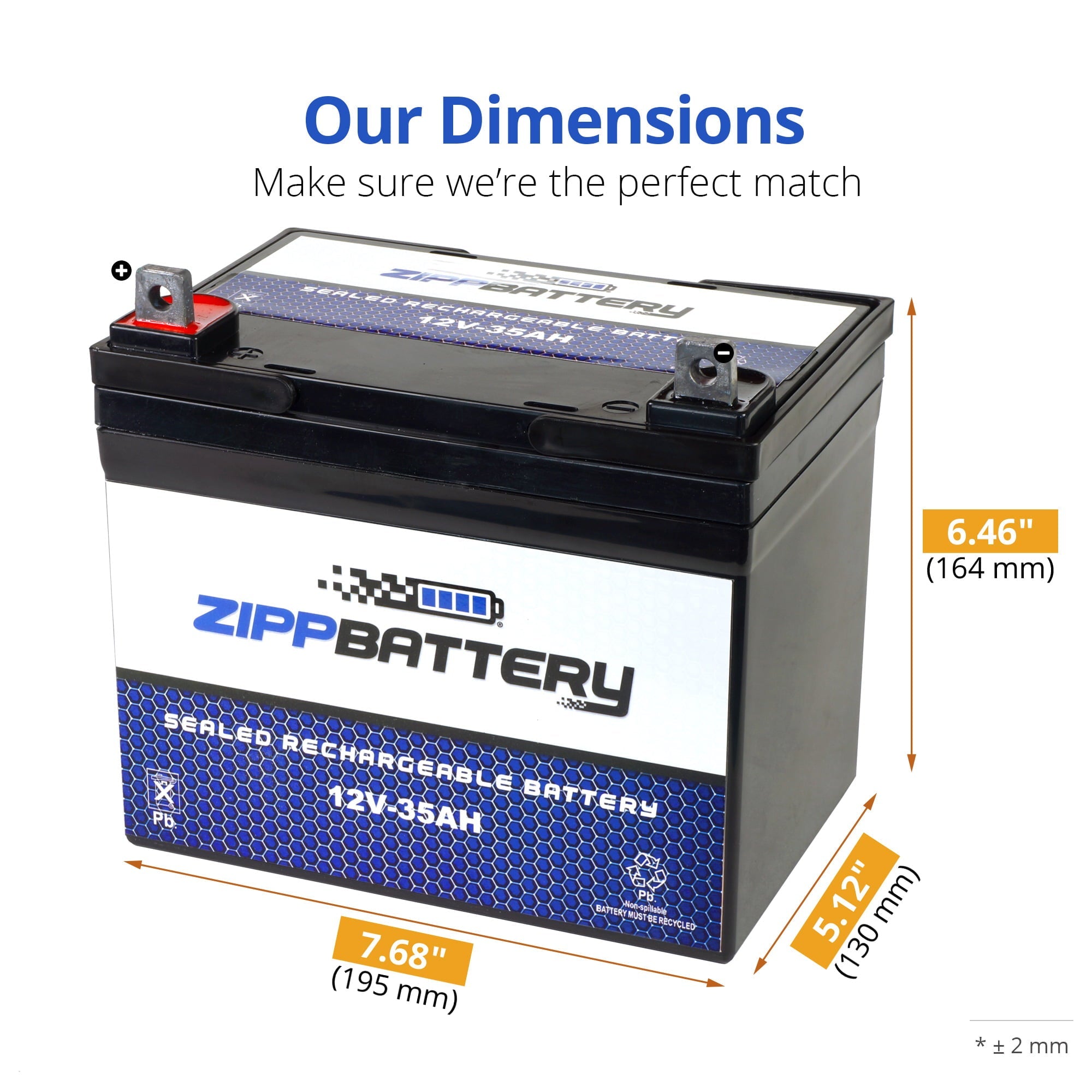 Zipp Battery New 12V 35Ah U1 Sla Agm Battery Scooter Wheelchair Replaces Ub12350 Agm1234T