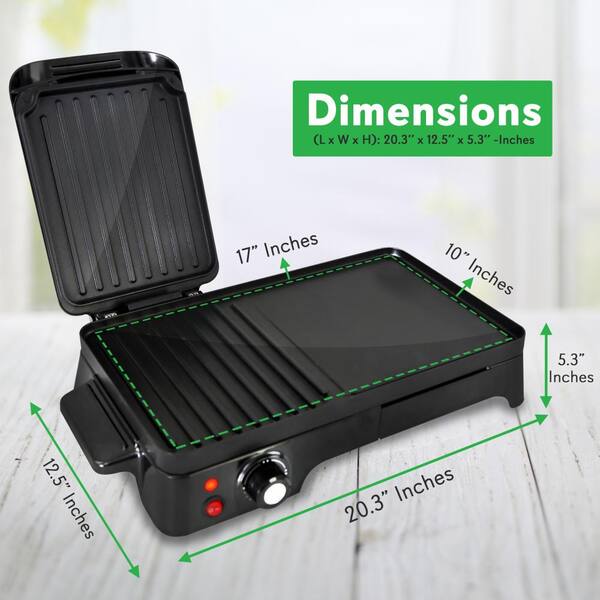Electric Griddle - Crepe Maker Hot Plate Cooktop with Press Grill for Paninis