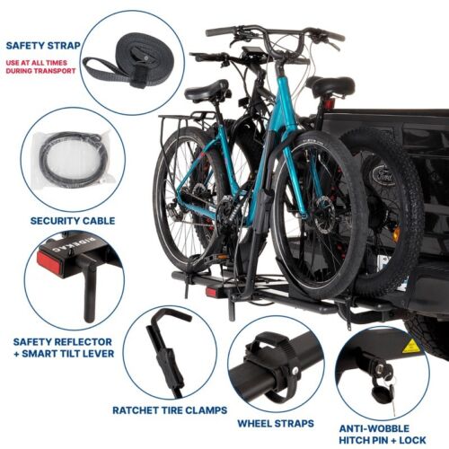 KAC K2 2” Hitch Mounted Rack 2-Bike  Carrier Fat Tire  ebikes   KR-BRFTCP