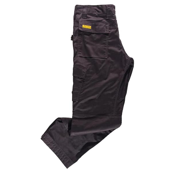 Stretch Men's 30 in. W x 31 in. L Black Polyester/Cotton/Elastane Heavy-Duty Stretch Work Pant