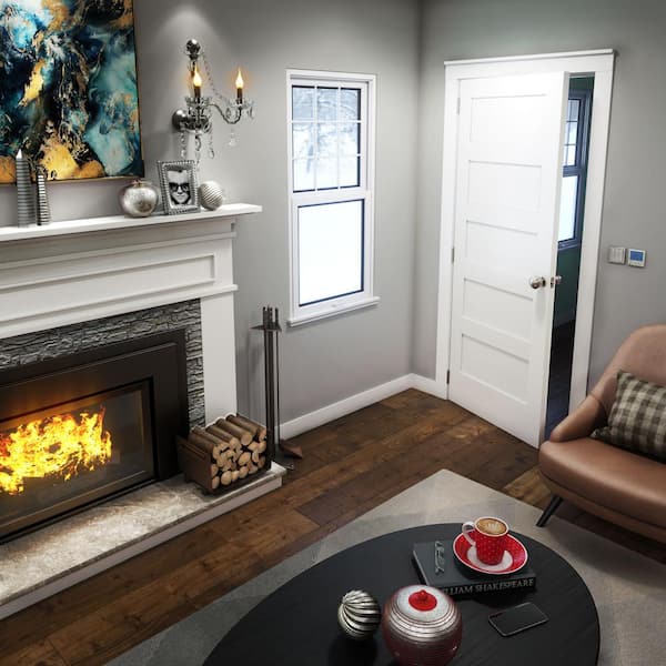 32 in. x 80 in. x 1-3/4 in. 5-Panel Shaker Solid Core White Primed Wood Interior Slab Door