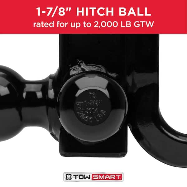 Up to 14,000 lb. 1-7/8 in., 2 in, and 2-5/16 in. Ball Diameters Trailer Tri-Ball Mount with Hook