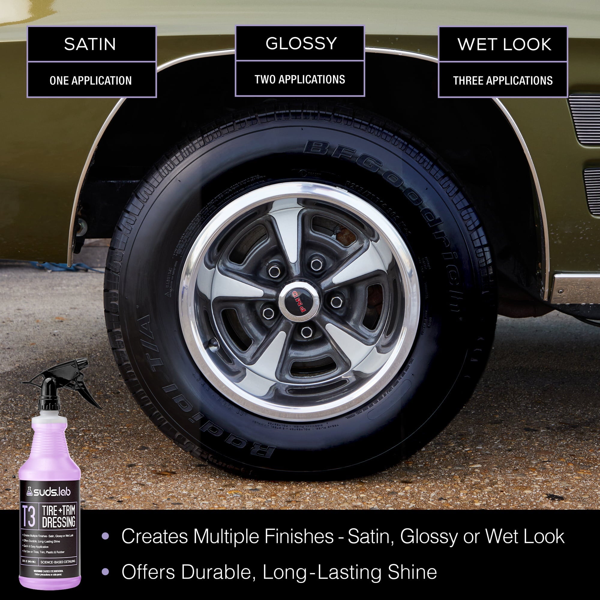 Suds Lab T3 Tire and Trim Automotive Dressing 32 oz