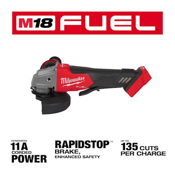 M18 FUEL 18-Volt Lithium-Ion Brushless Cordless 4-1/2 in./5 in. Grinder with Paddle Switch with (2) Batteries