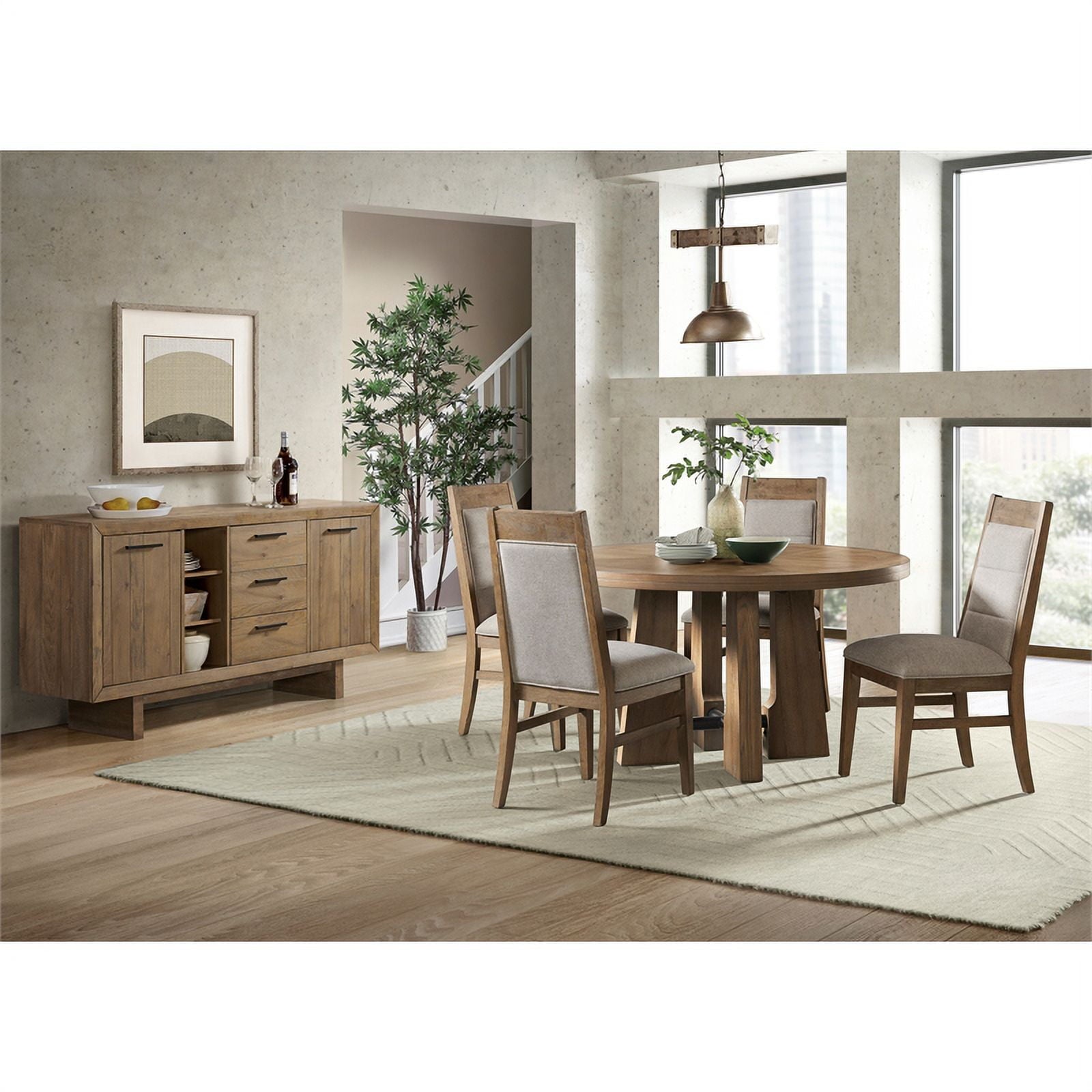 Intercon Furniture Landmark Transitional Wood Chair in Oak (Set of 2)