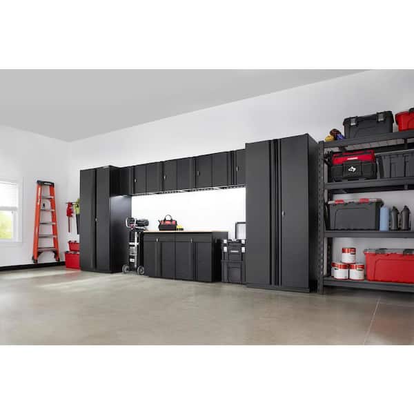 8-Piece Heavy Duty Welded Steel Garage Storage System in Black (184 in. W x 81 in. H x 24 in. D)