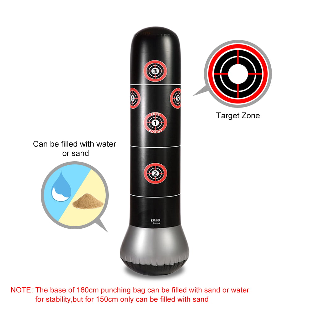 Punching Bag for Kids and Adults 5.2 ft. Free Standing Boxing bag - Fitness Inflatable Stress Punch Tower Speed Bag Stand Power Boxing