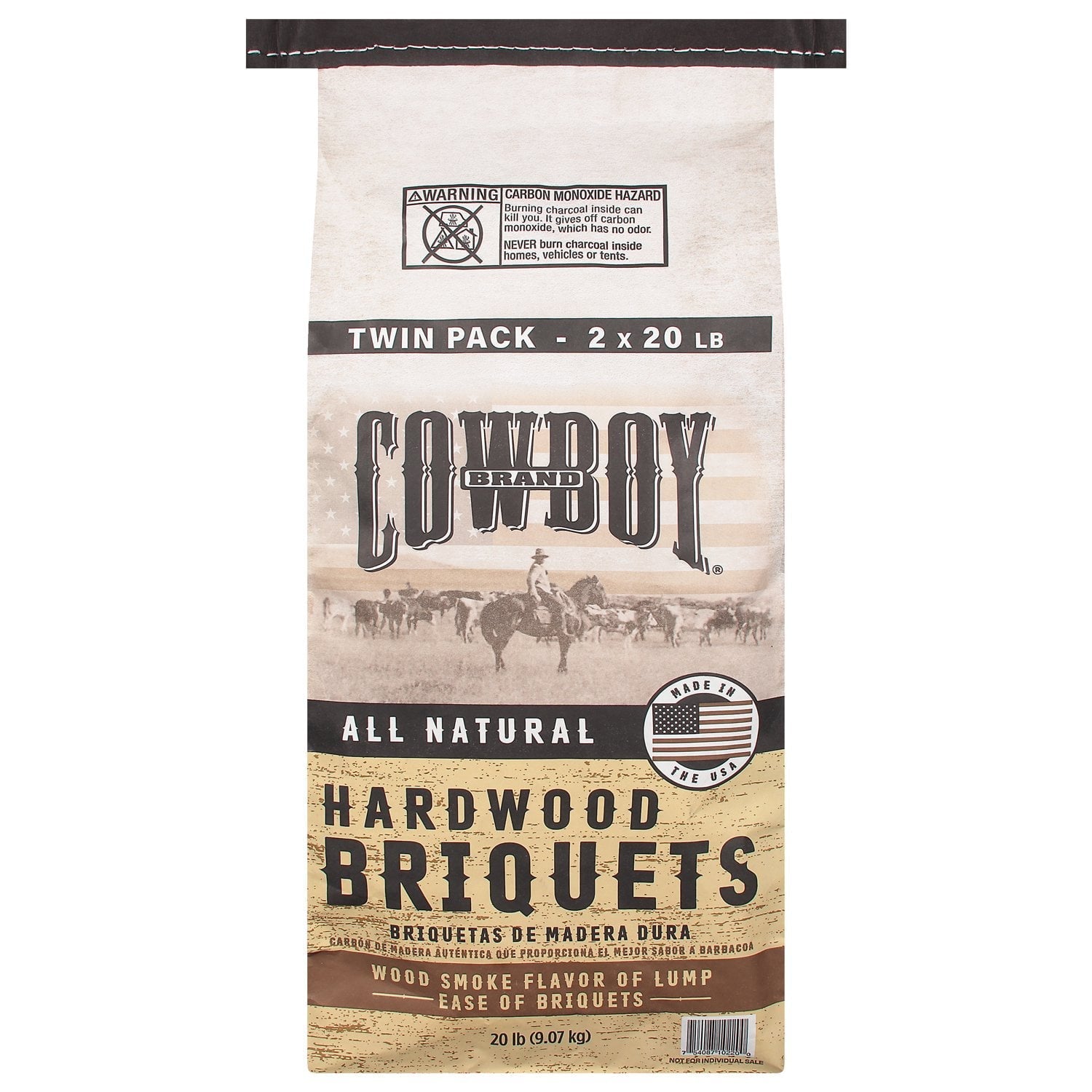 Cowboy Hardwood Charcoal Briquets, 20 Pounds Each (Pack of 2, 40 Pound Total)