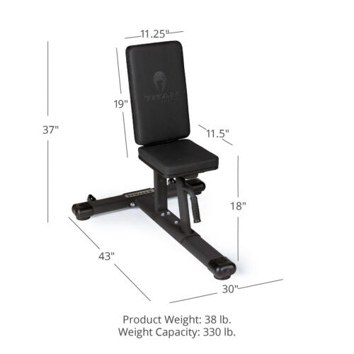 Titan Fitness Seated Stationary Bench, Rated 330 LB, Utility Bench