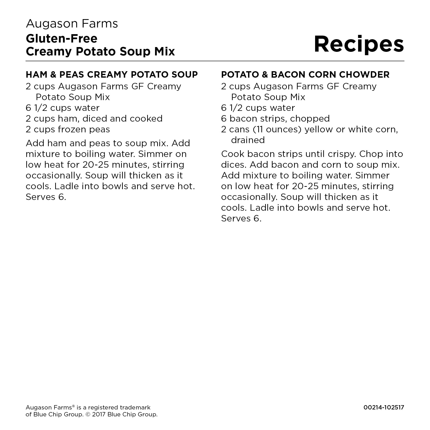 Augason Farms Creamy Potato Dry Soup Mix 2 lb 12 oz