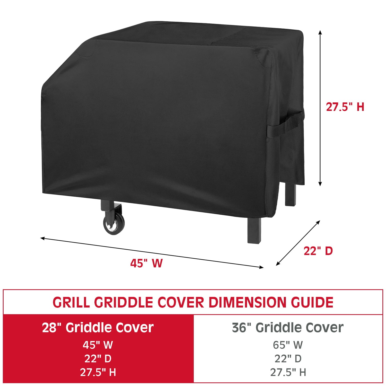 Outdoor Griddle Cover for Blackstone 2-Burner Flat Top Grill, 28 inch Griddle Cooking Station Grill Cover with Sealed Seam, Heavy Duty Waterproof Grill Cover