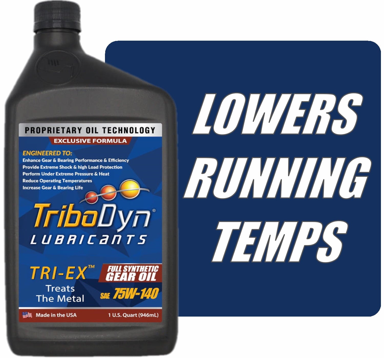 TriboDyn Tri-Ex SAE 75W140 Synthetic Gear Oil - 1 Quart Bottle