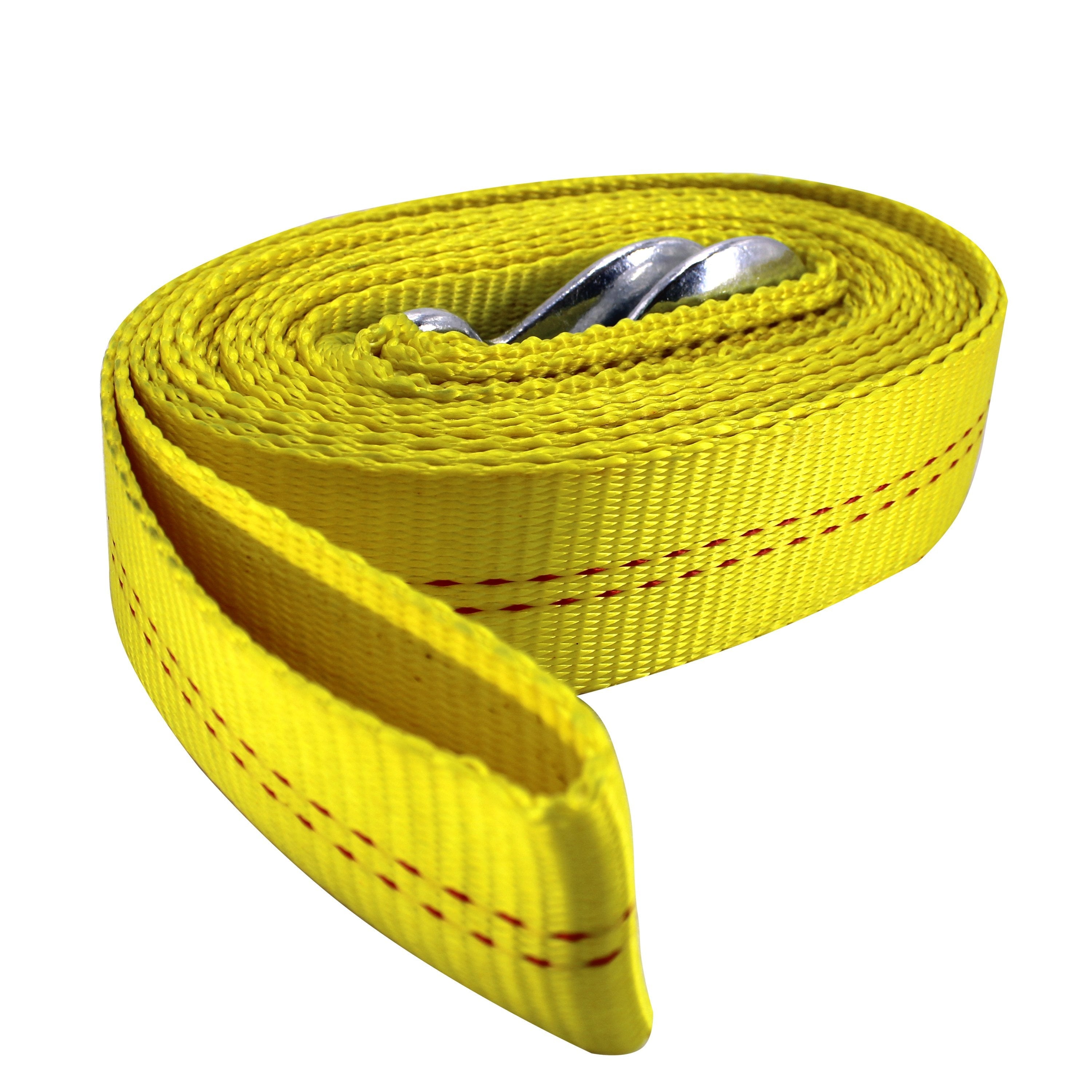 HFS (R) 4.5 Ton 2 inch x 20 ft. Polyester Tow Straps Ropes with 2 Hooks 10000lbs