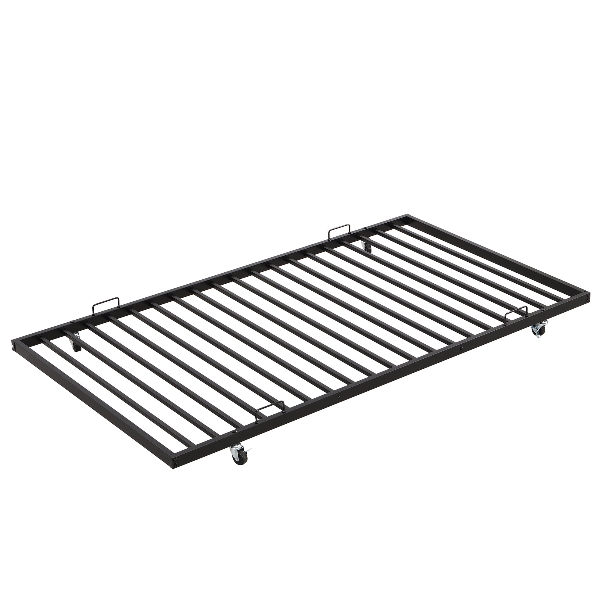 Bellemave Twin Over Full Bunk Beds with Trundle, Metal Bunk Bed Frame with Two-Side Ladders and Safety Rail, Thickened Metal Bed for 3 Kids Boys Girls Adults,Black