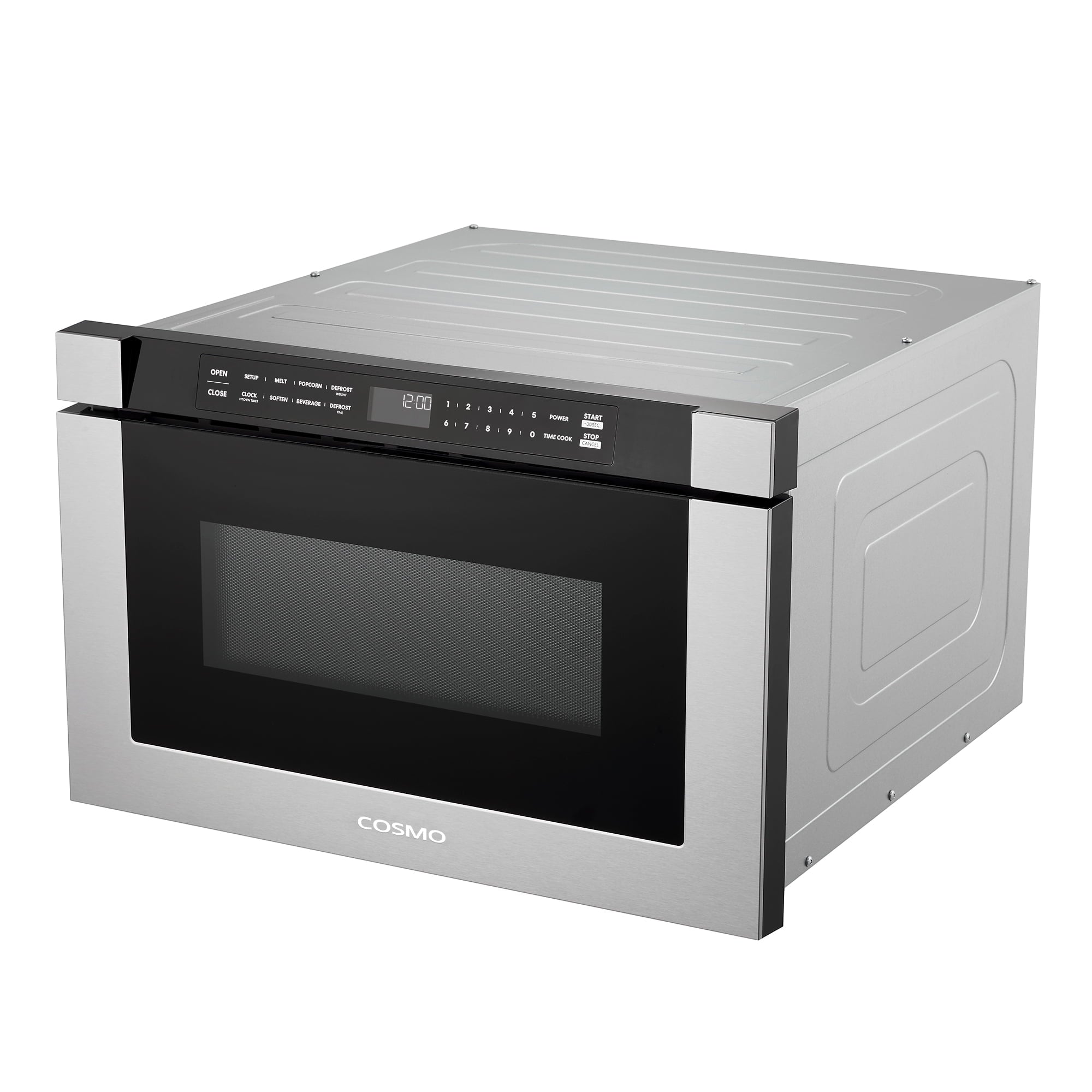 Cosmo 24 in. Built-in Microwave Drawer with Automatic Presets, Touch Controls, Defrosting Rack and 1.2 cu. ft. Capacity in Stainless Steel