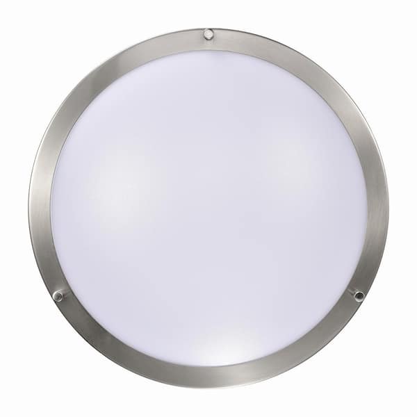 15.75 in. Brushed Nickel Dimmable 25-Watt Selectable LED Flush Mount 3000K/4000K/5000K with Acrylic Shade